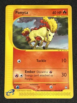 Ponyta 102/147 Aquapolis WOTC e-Series Common Pokemon Card LP - Image 1