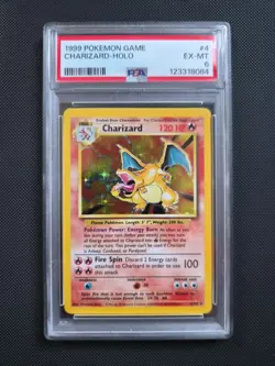 Pokemon Base Set Charizard Holo Rare Card 4/102 PSA 6 - Image 1