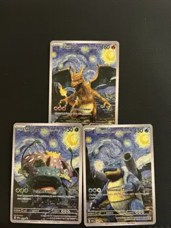 Charizard Blastoise Venusaur - Pokemon Card - TCG DISPLAY ART CARD - Image 1