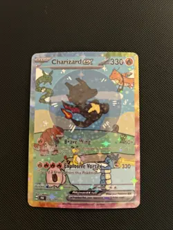 Shiny Charizard EX Pokemon Card Display Art Card - Image 1