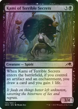 MTG Kami of Terrible Secrets Foil ** Kamigawa: Neon Dynasty ** English - Image 1