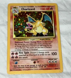 Base Set (Unlimited) Charizard #4/102 Pokemon Card - Image 3
