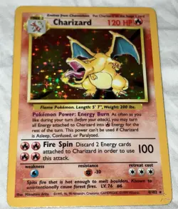 Base Set (Unlimited) Charizard #4/102 Pokemon Card - Image 4