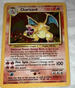 Base Set (Unlimited) Charizard #4/102 Pokemon Card - Image 5