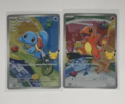 Pokemon TCG- Charmander, and Squirtle- First Partner NM EASY GRADE - Image 1
