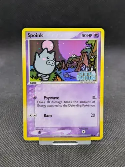 Spoink 62/100 EX Crystal Guardians Stamped Reverse Holo Pokemon Card NM - Image 1