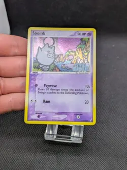Spoink 62/100 EX Crystal Guardians Stamped Reverse Holo Pokemon Card NM - Image 3