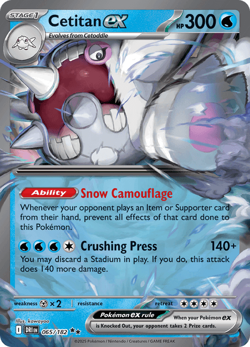 Pokemon TCG Cetitan ex 065/182 Ultra Rare Destined Rivals NM/M - Image 1