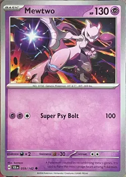 Mewtwo - 059/142 - Stellar Crown Pokemon 2024 (FREE S&H) - Image 1