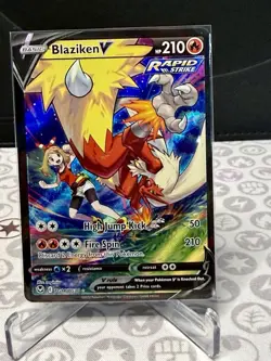 Pokemon TCG Blaziken V Silver Tempest Trainer Gallery TG14/TG30 Full Art NM - Image 1