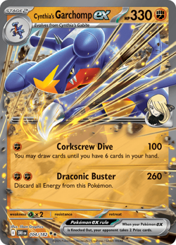 Pokemon TCG Cynthia's Garchomp ex 104/182 Ultra Rare Destined Rivals NM/M - Image 1