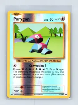 Porygon 71/108 Uncommon Evolutions Pokemon Reverse Holo Near Mint - Image 1