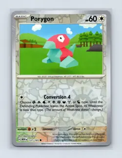 Porygon 137/165 Common 151 Pokemon Reverse Holo Near Mint - Image 1