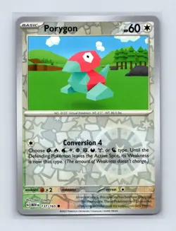 Porygon 137/165 Common 151 Pokemon Reverse Holo Lightly Played - Image 1