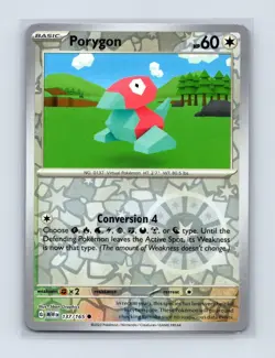 Porygon 137/165 Common 151 Pokemon Reverse Holo Lightly Played - Image 1
