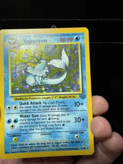 Vaporeon 12/64 Holo Rare Jungle Pokemon Unlimited Holo Moderately Played - Image 3