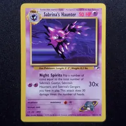 Sabrina's Haunter 58/132 Unlimited Uncommon Gym Heroes Pokemon Lightly Played - Image 1