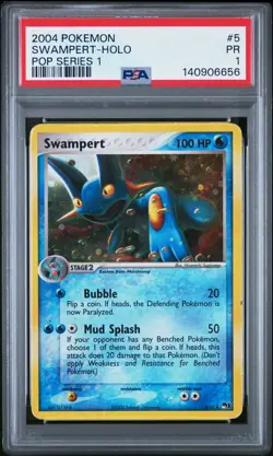 2004 POKEMON POP SER 1 #5 SWAMPERT-HOLO PSA 1 - Image 1