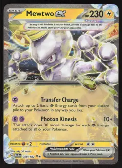 Mewtwo ex 058/182 Double Rare Paradox Rift Pokemon Near Mint - Image 1