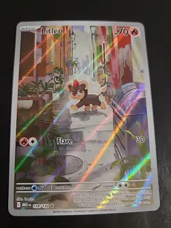 Litleo 139/132 Illustration Rare Pokemon Mega Evolution Full Art Holo NM - Image 1