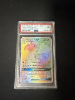 2019 POKEMON SUN & MOON UNIFIED MINDS DRAGONITE GX SECRET 248 FULL ART - PSA 9 - Image 1