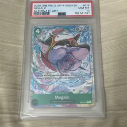 Megalo EB04-018 R ALT ART - The Azure Sea's Seven ENGLISH OP14 One Piece PSA 10 - Image 1