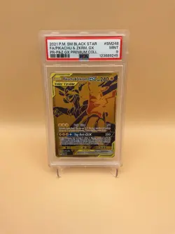 2021 Pokemon SM Black Star Promo Premium Coll #SM248 Pikachu Zekrom GX FA PSA 9 - Image 1