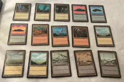FULL set of 4th FBB Korean basic lands, played, 1 of 2, see pics! - Image 1