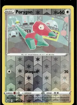 Pokemon Porygon 116/198 Chilling Reign Reverse Holo Common 3 Card Lot - Image 1