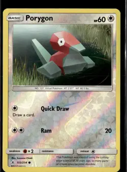 Pokemon Porygon 155/214 Unbroken Bonds Reverse Holo Common - Image 1