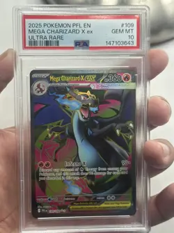 2025 POKEMON PFL EN-PHANTASMAL FLAMES ULTRA RARE #109 MEGA CHARIZARD X EX PSA 10 - Image 1
