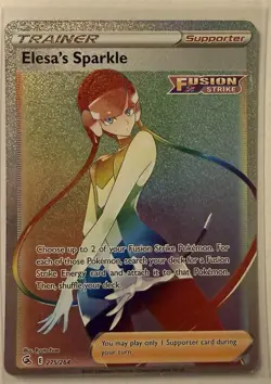 Pokemon TCG Fusion Strike Elesa's Sparkle Secret Rare Full Art Holo 275/264 EN - Image 1