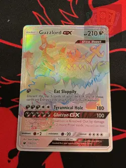 Guzzlord GX 116/111 Rainbow Rare Crimson Invasion Pokemon Heavily Played - Image 1