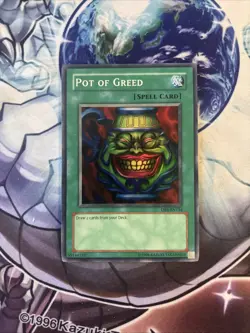 (MC1) Yugioh Pot Of Greed Super Rare DB1-EN134 LP - Image 1