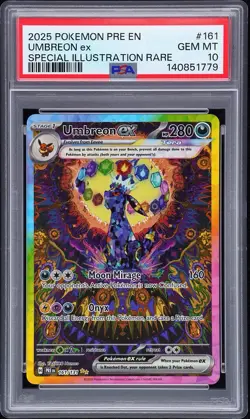 2025 POKEMON PRE EN-PRISMATIC EVOLUTIONS #161 UMBREON EX PSA 10 - Image 1