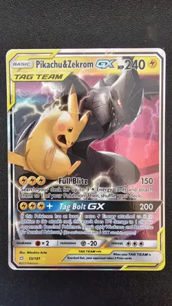 Pokemon Pikachu & Zekrom GX 33/181 SM Team Up TAG TEAM Holo UR English 2019 - Image 1