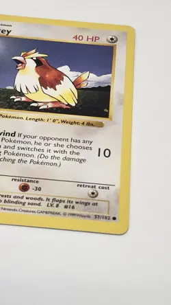Pokemon WOTC Base 1st Edition Pidgey Shadowless - Image 4