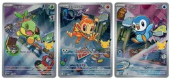 Pokemon First Partner Illustration Collection Set Sinnoh Chimchar Turtwig Piplup - Image 1