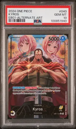 2024 ONE PIECE EB01-EXTRA BOOSTER -MEMORIAL COLLECTION- #040 KYROS PSA 10 - Image 1