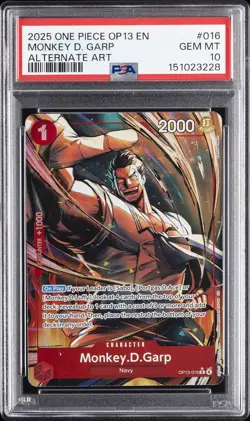 2025 ONE PIECE OP13-CARRYING ON HIS WILL ALTERNATE ART MONKEY D. GARP PSA 10 - Image 1