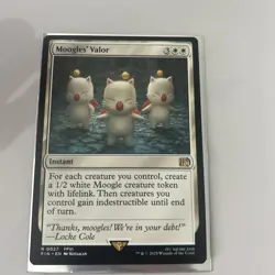 Moogles' Valor MTG Final Fantasy NM Rare R 0027 FFVI Instant White Card FIN - Image 1
