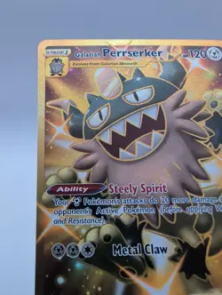 Galarian Perrserker - 205/192 Secret Rare English Rebel Clash Pokemon Card LP - Image 5