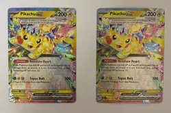 Pokemon Pikachu ex Tera Holo SSP ASC 057/191 057/217 4 Card Lot English - Image 1