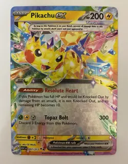 Pokemon Pikachu ex Tera Holo SSP ASC 057/191 057/217 4 Card Lot English - Image 3