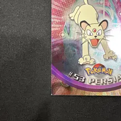 Topps Pokemon Card TV Series 1 Chrome Foil Blue Logo 1st Edition #53 Persian MP - Image 2