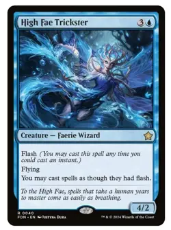 1x MTG High Fae Trickster - FDN Rare! NM Mint! - Image 1