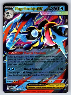 Mega Greninja ex 022/086 Holo Double Rare ME04: Chaos Rising Pokemon TCG NM - Image 1