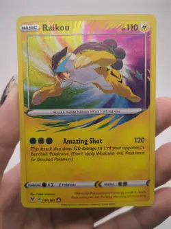 Raikou 050/185 Amazing Rare Holo Pokemon Vivid Voltage SWSH04 NM 2020 English - Image 1