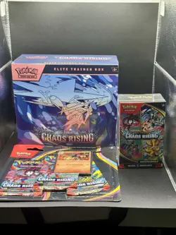 Pokemon TCG Chaos Rising ETB Booster Bundle 3 Pack Blister Lot Sealed - Image 1