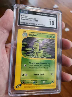 (POP 13) CGC 10 GEM MINT Bayleef 71/165 2002 Expedition Base Set Pokemon - Image 1